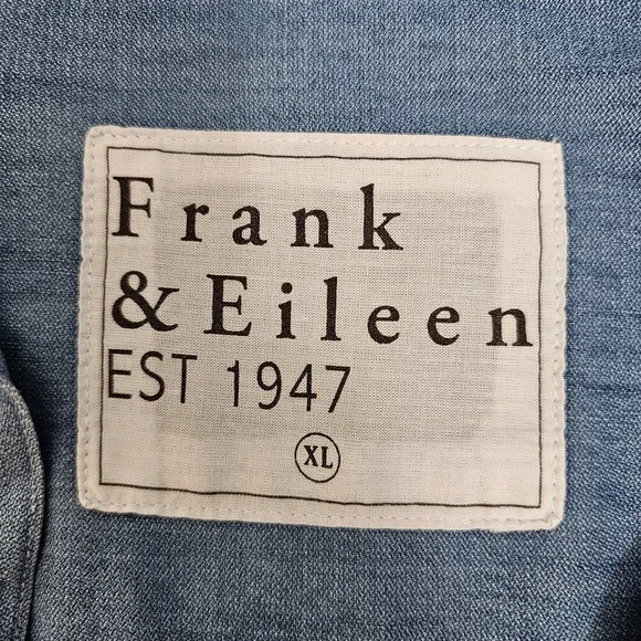 Frank & Eileen Womens XL Rory Chambray Shirt Dress Tattered Italian Cotton USA - Picture 3 of 16